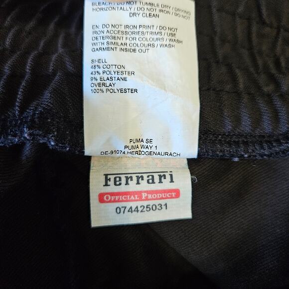 Scuderia Ferrari Puma Jogger Track Pant Size Medium 577841-01 Race Sweats Black - Picture 14 of 16